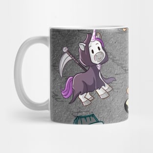 Unicorns Dead Inside Coffin Pattern - Kawaii Cute Mug